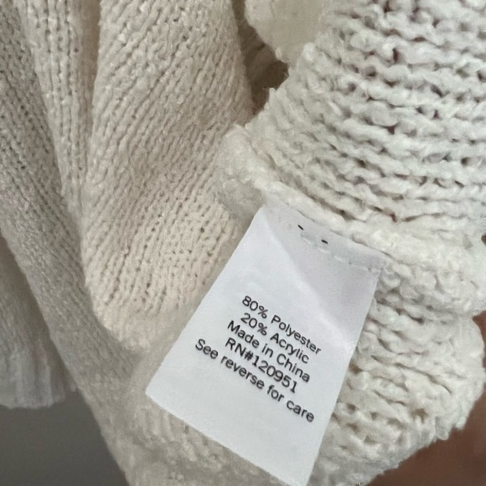 SO Women’s Plus Size Open Front Ivory Off White Sweater Cardigan - Picture 9 of 9